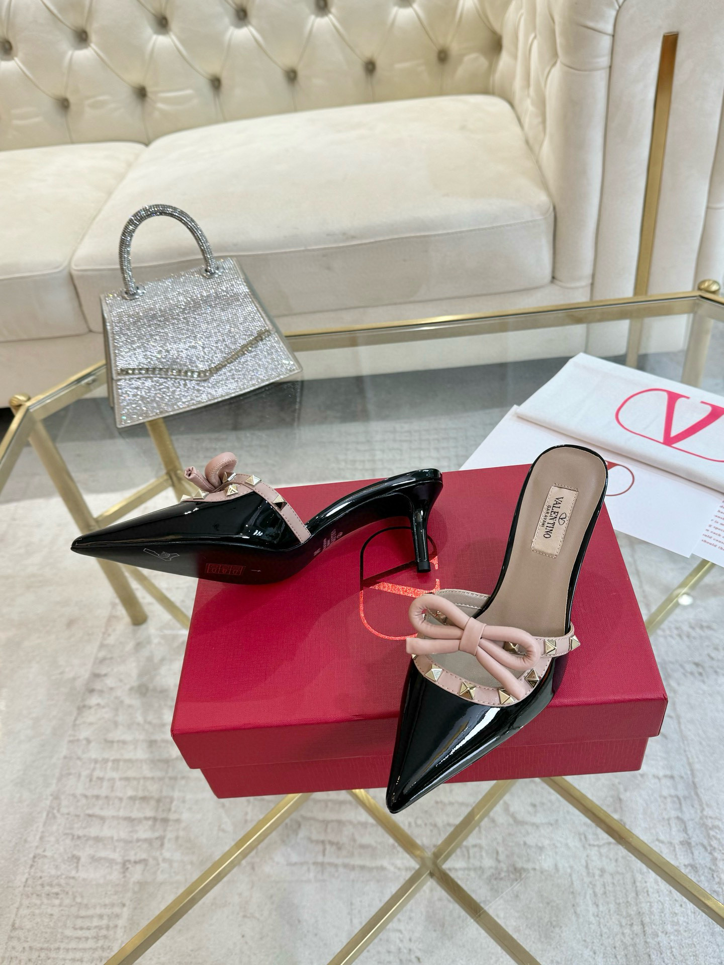 발렌티노 6cm 여자 슬리퍼