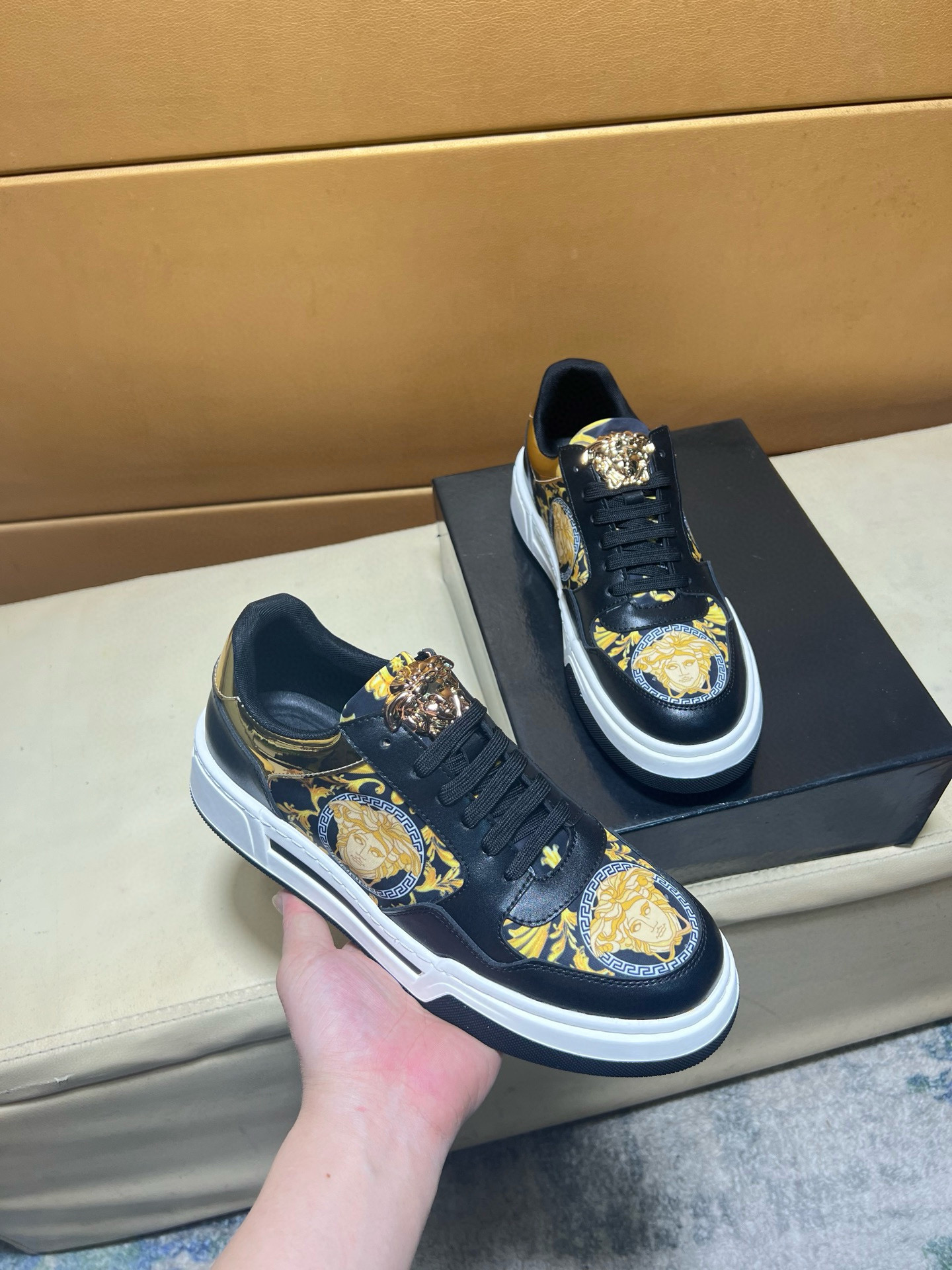 베르사체 남자 스니커즈 신발 운동화