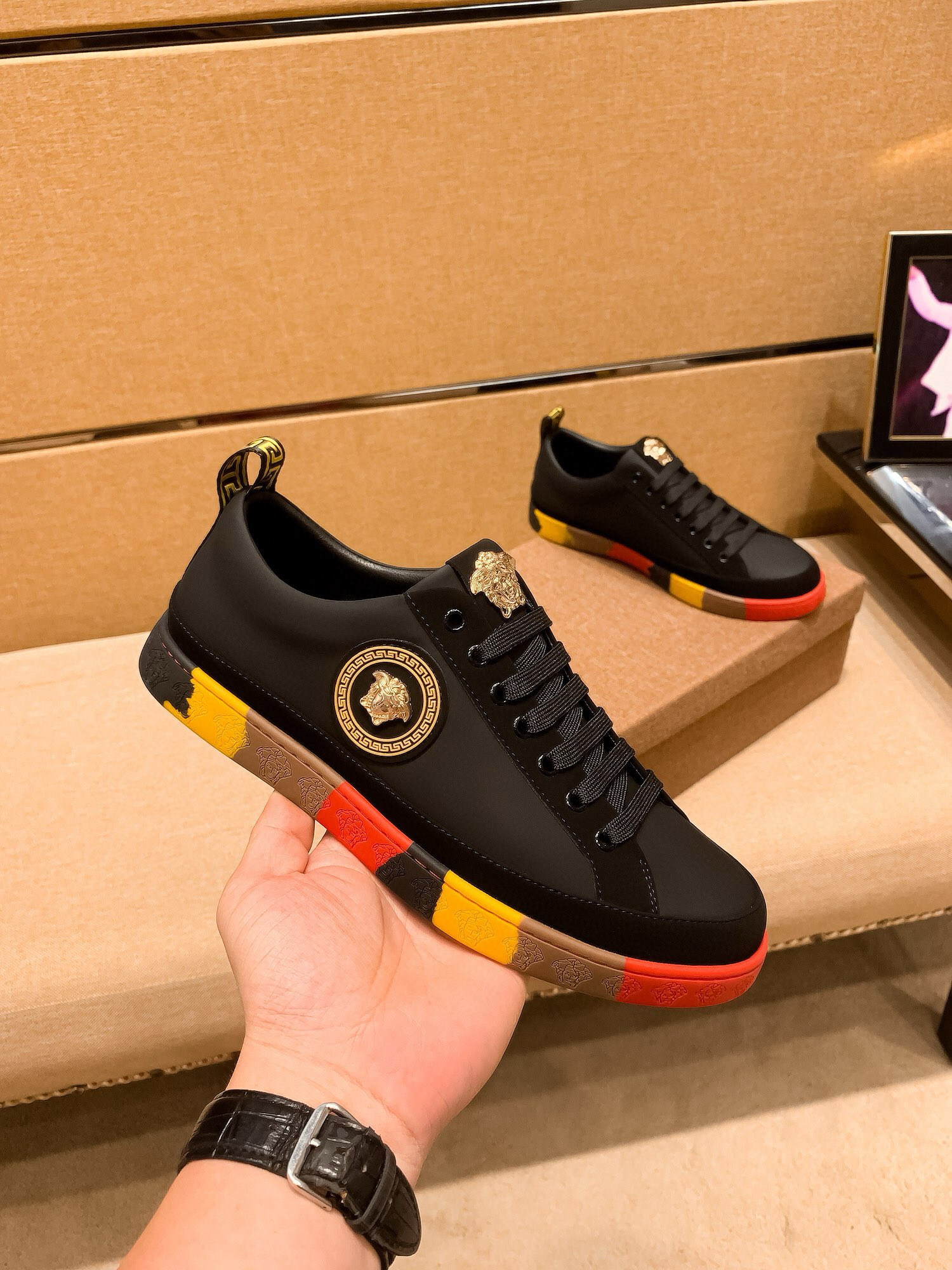 베르사체 남자 스니커즈 신발 운동화