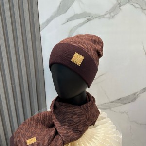 루이비통 겨울 모자 세트